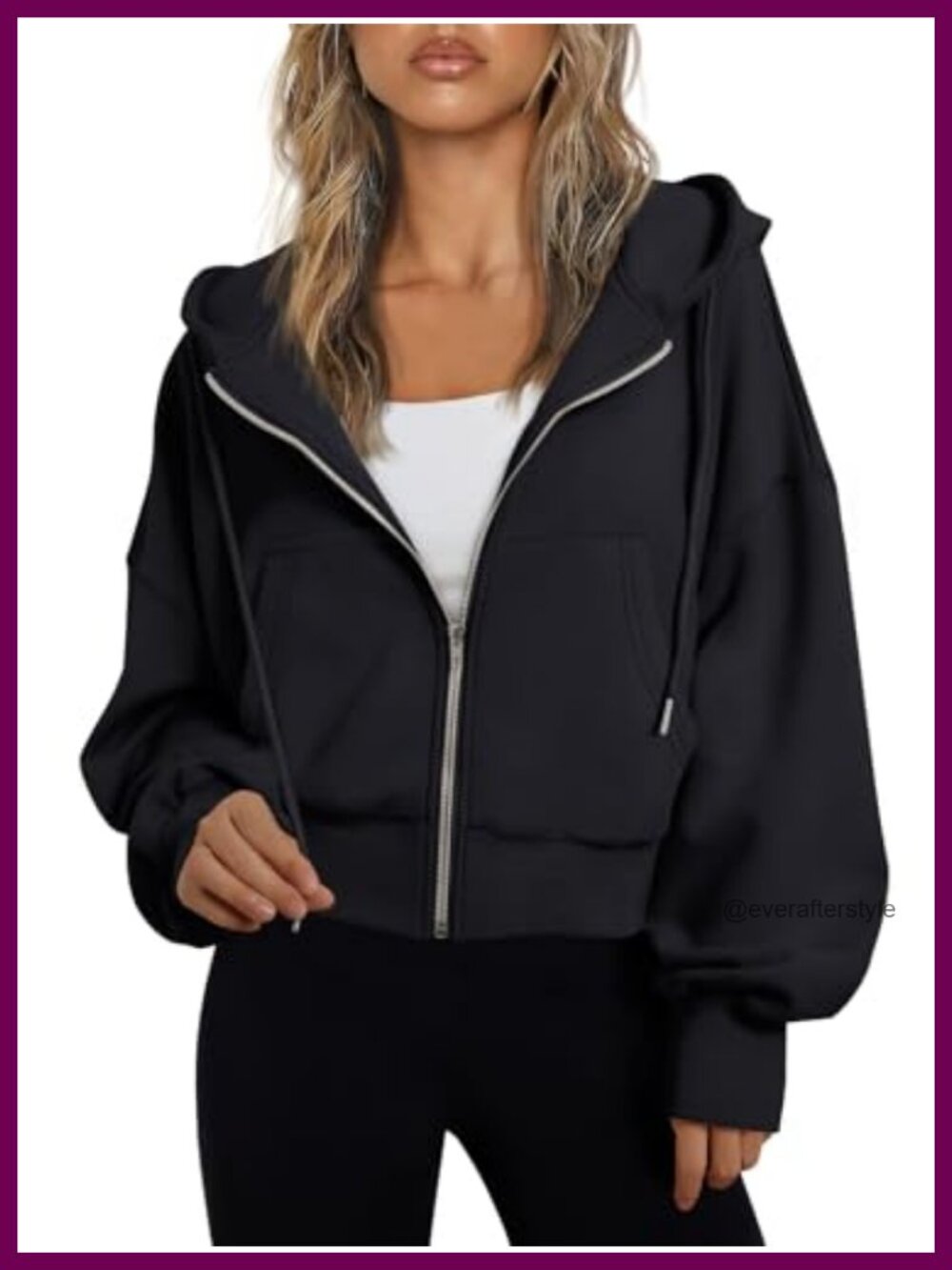 Trendy Queen Cropped Zip Up Hoodie Women's Lightweight Athletic